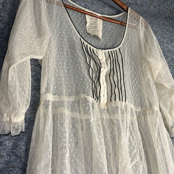 Free People sheer delicate dotted top. - Picture 2 of 4